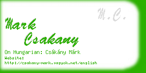 mark csakany business card